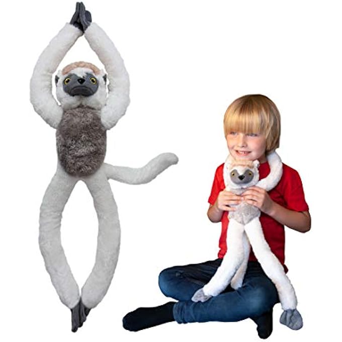 Deluxebase TREE HUGGERS - SIFAKA BY DELUXEBASE. 72 CM HANGING BABY SOFT TOY MADE OF RECYCLED PLASTIC BOTTLES. SOFT & ECOLOGICAL PLUSH TOY, FOR CHILDREN. - Image 1